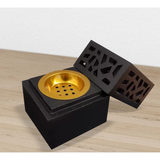 cubic Incense Burner - Black Gold