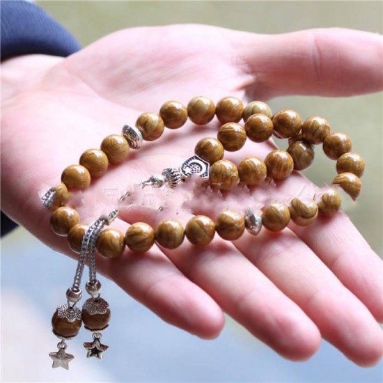 Islam Muslim Rosary Wood grain 33 Beads 