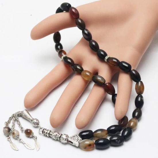 Muslim Agate Rosary Bracelet 33 beads