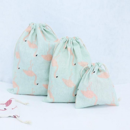 cotton and linen drawstring bundle pocket bag 